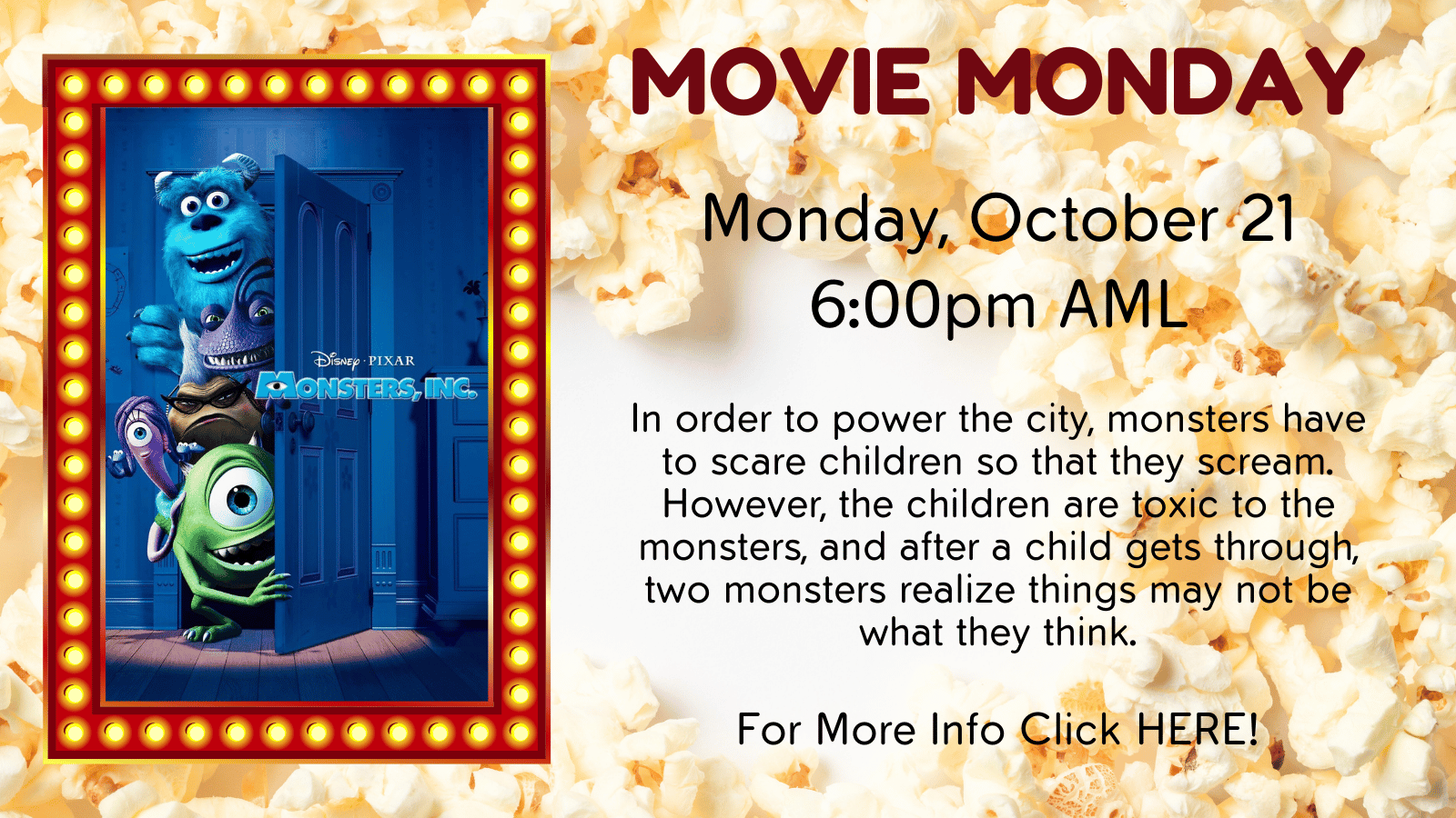 Find out what happens when a child finds her way into Monstropolis!